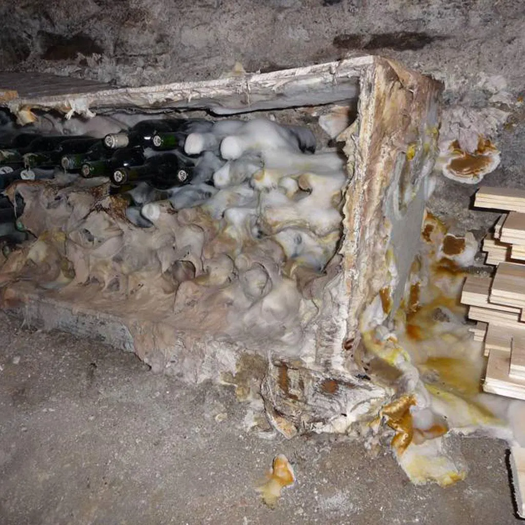 Champignons lignivores caves murs